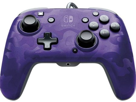 Comando Switch PDP com fios Faceoff Roxo Camuflado Cheap