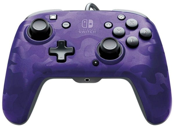 Comando Switch PDP com fios Faceoff Roxo Camuflado Cheap