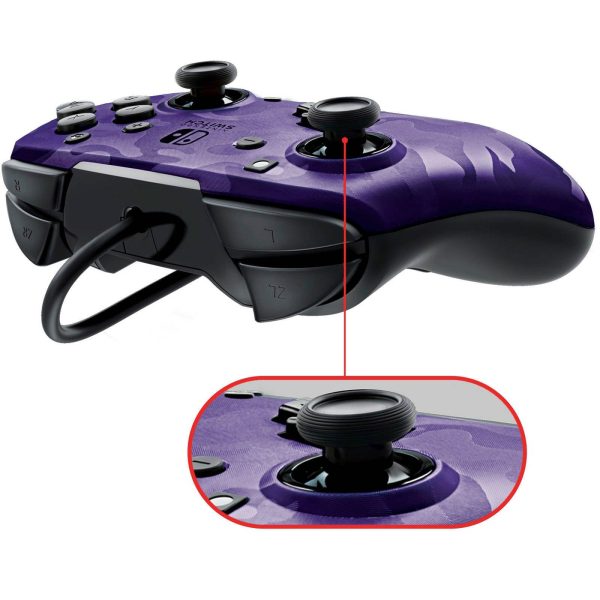 Comando Switch PDP com fios Faceoff Roxo Camuflado Cheap