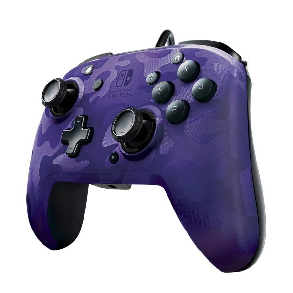 Comando Switch PDP com fios Faceoff Roxo Camuflado Cheap