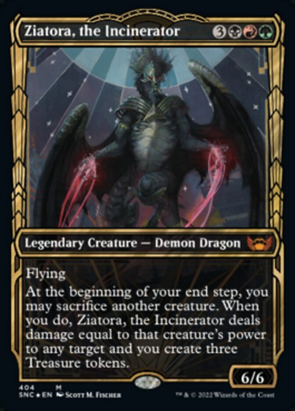 Ziatora, the Incinerator (Showcase Golden Age Gilded Foil) [Streets of New Capenna] For Sale