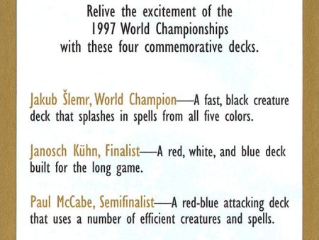 1997 World Championships Ad [World Championship Decks 1997] Discount