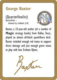 1996 George Baxter Biography Card [World Championship Decks] Online