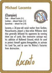 1996 Michael Loconto Biography Card [World Championship Decks] For Discount