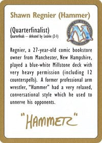 1996 Shawn  Hammer  Regnier Biography Card [World Championship Decks] Online Hot Sale